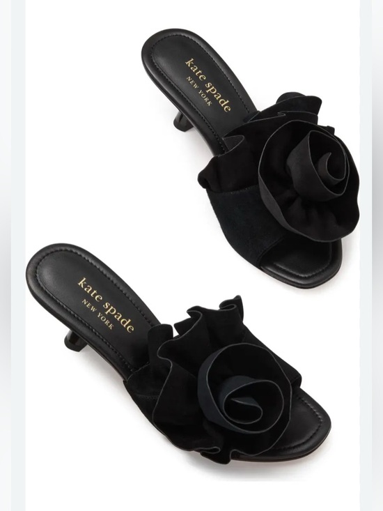 kate spade Shoes - NIB Kate Spade New York Flourish Heeled Sandals in Black - Size 7.5B